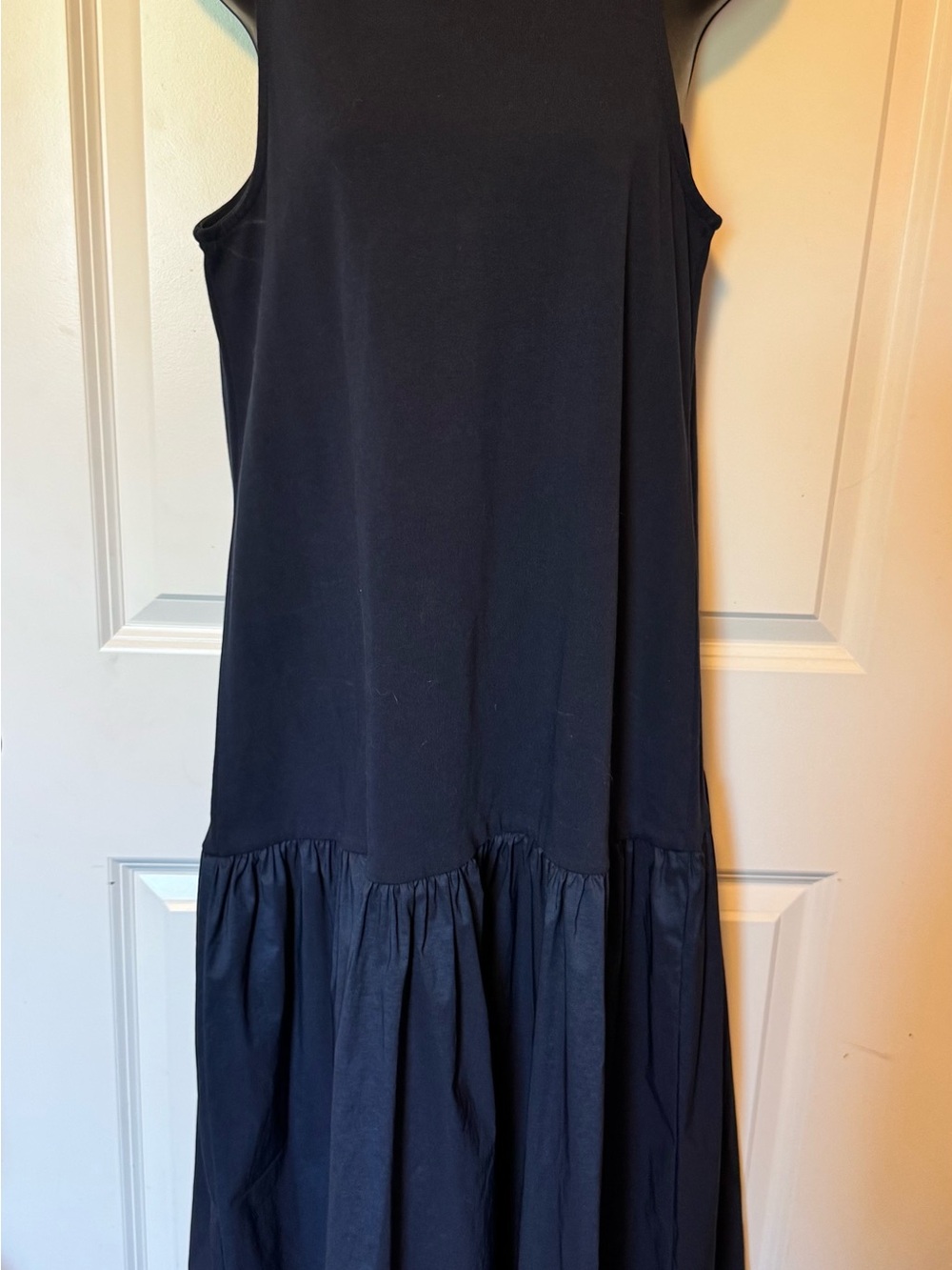 Anthropologie Navy Sleeveless Maxi with Gathered Skirt